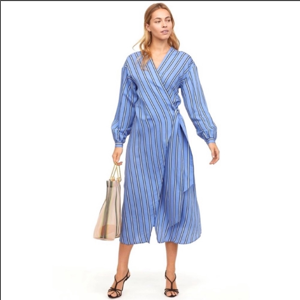 H&M Striped wrap midi dress